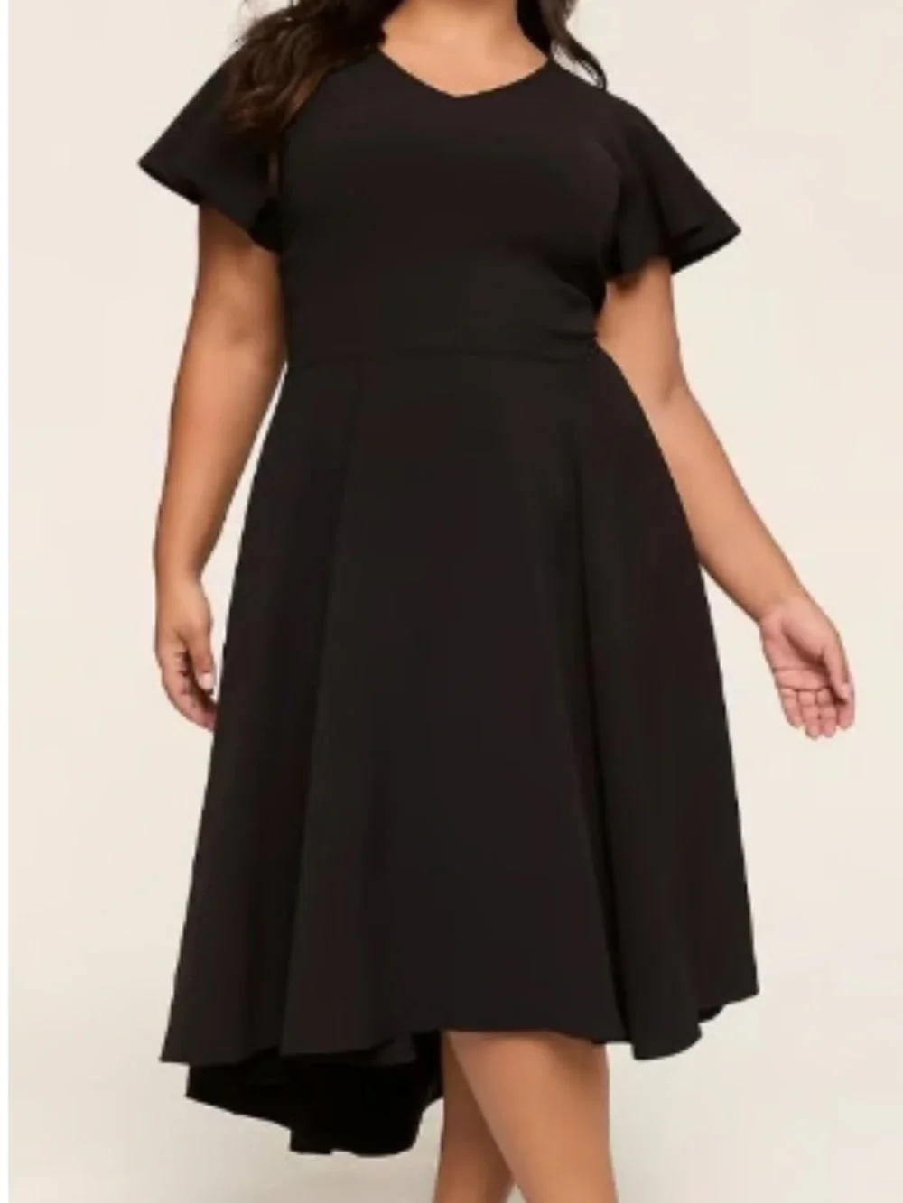 Lane Bryant Ivory High-Low V-Neck MIDI Dress - Picture 13 of 13